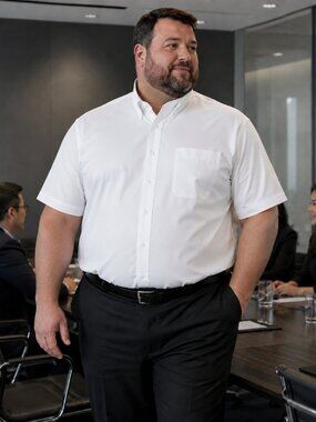 Muscle Series Men’s Big & Tall White Short Sleeve Oxford Dress Shirt NWT